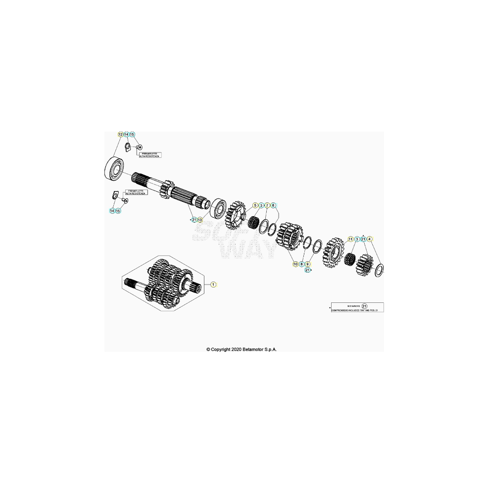 Beta RR125 20 Getriebe 1 Ersatzteile